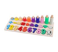 Genérico De Formas Numéricas, De Números De Madera - Apilador De De Conteo | Juego De Matemáticas, Tablero De, Juego De Correspondencias, De Habilidad Motor