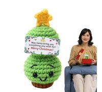 Genérico de ganchillo - Figura navideña de algodón hecho a mano | y muñecos de nieve lindos con bufandas | Mini figuras decorativas para mesa, biblioteca y decoración navideña