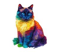 Genérico de Gato de Madera 201 Piezas Irregulares de Colores Juego Decorativo Dormitorio Juego Educativo Adultos Fanáticos Zunet Coleccionista Reunión Familiar Tarde Ocio Vacaciones Ofici