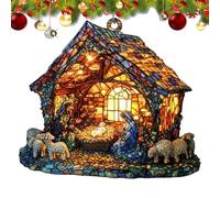 Genérico - de la Scène de la Nativité | - Vitrail Robuste pour la Fenêtre, de Jardin Avec Des Couleurs Vives pour Les Décorations de Fêtes de Noël - Pour le Salon,