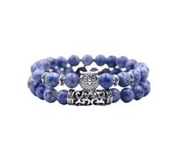 Genérico de los hombres 2 para cuarzo joyería de perlas de búho en natural, volcánico, pin rojo E, pulsera de pareja versátil junco mm pulsera rosa rodonita anillos, talla única, Acrílico, No es una