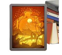 Genérico de luz,Luz nocturna | Lámpara de noche de esculturas de papel - s de sombras 3D, esculturas de papel con luz LED, lámparas de mesa de noche, decorativa para escritorio