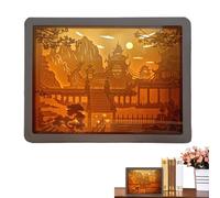 Genérico de luz,Luz nocturna | Luces nocturnas con marco - s de sombras 3D, esculturas de papel con luz LED, lámparas de mesa de noche, decorativa para escritorio