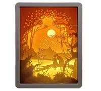 Genérico de luz,s de luz 3D - Luces nocturnas con marco | s de sombras 3D, esculturas de papel con LED, lámparas de mesa de noche, decorativa para escritorio