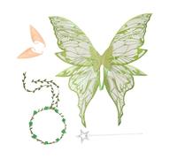 Generico De Mariposa Para Mujeres - De Mariposa Y Ángel Con Guirnalda Florida Y Orejas Accesorios Disfraz Para Actuar Roles Juegos Fiestas Cumpleaños