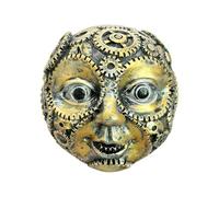 Genérico de Mesa - Rostro Humano de Color Bronce Retro Estilo Steampunk, Escultura de Resina para Estante, Estatua Decorativa de Bola artística Que Hace | Sala de Estar, Dormitorio, Estudio, Guarde