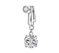 Genérico De moda sin piercing para ombligo clip elegante zirconia ombligo joyería confort llevar accesorios de cuerpo de cobre para mujeres tamaño ajustable joyería, One Size, Como se describe, as