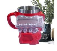Genérico De Motor V8 - Vaso De Café Automotriz, Temática Coche, Diseño Único Artístico, Bebida Caliente Soporte, Acero Cerámico Duradero | Para Amantes Coches Mecánicos Oficina Hogar Viaje Regalo Esp