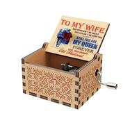 Genérico de música de Madera - de melodía de manivela de 9,5x6x5 cm, Recuerdo Vintage Grabado, de Regalo romántica, Reproductor de melodía mecánico portátil | Regalo Sentimental para Esposa, Cum