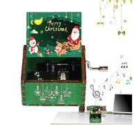 Genérico de música navideña Vintage | Musical de Madera Vintage con manivela,de música de Madera, Adecuada para cumpleaños, Navidad, Recuerdo del Día de la Madre, Acción de Gracias