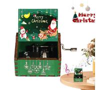 Genérico de música pequeña - Musical de Madera Vintage con manivela | de música grabada, de de Madera navideña, Decoración de Regalo para Halloween, Navidad para niños, Mujer