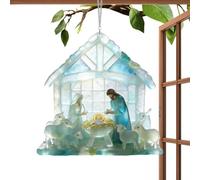 Genérico de Natividad - de árbol Cristiano - Colgante de 3,94 Pulgadas | Decoración acrílica, de Natividad 2D para árbol de Navidad, decoración para Sala de Estar y Dormitorio, celebracio