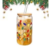 Generico De Navidad - que cambia de color de 17 cm | Tapa de pajita reutilizable a prueba de fugas, taza de viaje para café y bebidas frías | Este vaso es