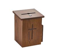 Genérico De Ofrendas De Iglesia De Madera Con Cerradura - Caj De Pared Segura Donaciones De Diezmo, Intenciones De Urna Clero De Oración, Muebles Fijos Recaudación De Fondos Caridad, Conmemorativa A