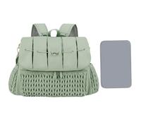 Genérico de pañales, mochila de pañales, bolsas de maternidad impermeables, impermeable de gran capacidad de viaje para mamá con cambiador para botellas de juguetes, verde, Consulte