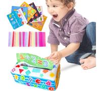 Genérico de pañuelos de Juguete | de pañuelos mágicos para Juguetes de bebés,de mágicos para bebés, Tirar, clasificar, arrugar, Colores y Patrones, Juguete para, Regalo para 6 Meses o más, 1 2 3