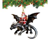 Genérico De Papá Noel: Decoración De Dragón Montado En Papá Noel En 2D, para Árbol Navideño, Festivos para Celebraciones Navideñas | Decoración Navideña Única para De Mochila Y