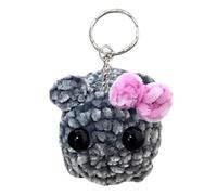 Genérico De Peluche De Hámster Triste - Llavero De Algodón Con Leche De 9x6x5 Cm Con Artesanía De Ganchillo | Dije De Animal De Peluche Con Pajarita | Accesorio Coleccionable De Colgante Que Produce