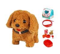 Genérico de peluche para perro robot realista, animal de peluche electrónico interactivo con caminar, actúa como un verdadero cachorro ladra, revuelve la cola para los adultos y los adultos, juguete