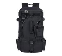Genérico de pesca portátil, equipo Oxford, 8,27 x 6,69 x 16,93 pulgadas, hardware multibolsillo con soporte de caña, almacenamiento robusto, al aire libre con fácil acceso, proveedor, Negro , Se