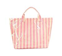 Generico de playa a rayas - Práctico Shopper de gran capacidad, impermeable, brillante, ideal para mujer, verano, viajes, gimnasio, escuela, universidad, oficina, Beige Rosa, riferimento