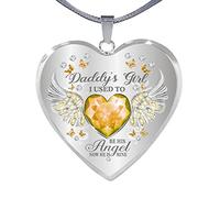 Genérico de recuerdo Hija para papá Heart Memorial Daddy' Wing Dad Drop And Jewelry Heart Hija Collares y colgantes (F, One Size)