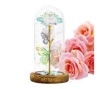 Genérico de rosa de | Decoración romántica iluminada para San Valentín - Rosa de eterno conservada para el día de San Valentín, para salón, dormitorio, casa, mujeres, niñas, abuela