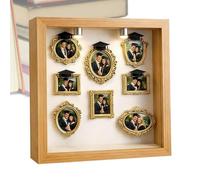 Genérico De Silueta De Museo - Vitrina De Memoria De 25x25 Cm | Marco De Fotos Pequeño Dorado DIY para Graduación, De Cumpleaños, Boda, Día De San Valentín, Familia, Niños Y Novio