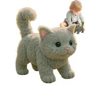 Genérico de Simulación - Gato Eléctrico | Mascota de Peluche | Gatito Robot Interactivo Que Camina y Maúlla con Correa de Control Remoto, Animales Electrónicos Realistas