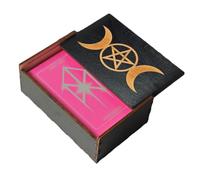 Genérico de Tarot, de Cartas de Tarot de Madera | Estuche para cartas del | de baratijas vintage, joyero de madera pequeña, multifuncional vintage para cartas de tarot, baratijas