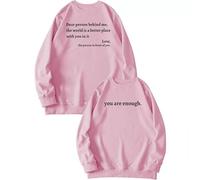 Genérico Dear Person Behind Me' Crewneck, To The Person Behind Me Hoodie, Dear Person Behind Me Hoodie (Light Pink,M)