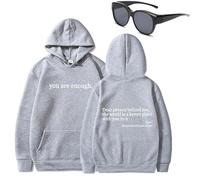 Genérico Dear Person Behind Me Hoodie Sudadera You are Enough Hoodie Sudadera a la Querida Persona Detrás de Moi, Gris (texto blanco), S
