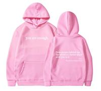 Genérico Dear Person Behind Me Hoodie Sweatshirt, You Are Enough Hoodie,World Is A Better Place Pullover Hooded Sweater (Pink,5XL)