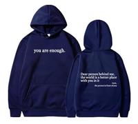 Genérico Dear Person Behind Me Hoodie Sweatshirt, You Are Enough Hoodie,World Is A Better Place Pullover Hooded Sweater (Purple,5XL)