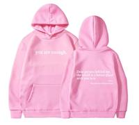 Genérico Dear Person Behind Me Hoodie, You Are Enough Hoodie, Oversized Sweatshirt, Early Fall Fashion Sweatshirt Street Style (Pink,M)
