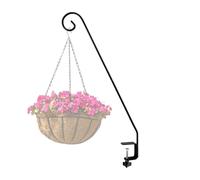 Genérico Deck Hook | 32In Clamp-On Bird Feeder Pole Iron Heavy Duty Railing Hanger Rust Resistant Bracket | Outdoor Flower Pot Lanterns Hummingbird Station