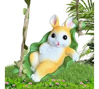 Genérico Decoración De Conejos - Ornamento De Jardín Que Representa Un Conejito En Una Hamaca De Resina,Estatua De Jardín - para El, El Exterior, Árbol, Patio, Hogar, Paisaje, Balcón Y La