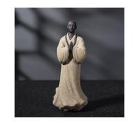 Genérico Decoración de Escritorio Estatua de Monje Budista bebé Chino, Figura Zen pequeña meditación Arena púrpura Esculturas y Accesorios Decorativos(Gray)