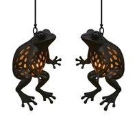 Generico Decoración de jardín de rana, 2 piezas de - Lámpara resistente - Iluminación decorativa y estatuas de rana al aire libre, para terraza, jardín, sendero de árbol, paisaje