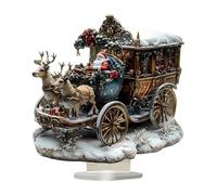 Genérico Decoración de la Escena 2D de la Natividad, con Base, 20 cm, Adorno de Navidad Religiosa, Signo Festivo Cristiano, Capas visuales ricas, para Escritorio, Estante, repisa, Mesa, alféizar