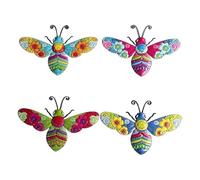 Genérico Decoración de miel - Escultura decorativa metal 3D,4 piezas para jardín hierro valla exterior | para Patio Trasero, Sendero, Patio, Césped, Balcón, Porche, Valla,