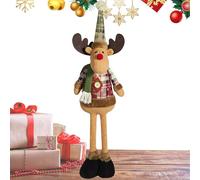 Genérico Decoración de Papá Noel,Decoración de Papá Noel, de muñeco de Nieve con Patas Extensibles Muñeco de Nieve navideño de pie - Figura de muñeco de de pie para Puerta de Entrada, sofá, chi