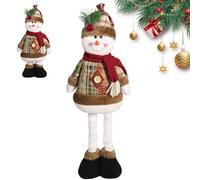 Genérico Decoración de Papá Noel,Decoración de Papá Noel, de muñeco de Nieve con Patas Extensibles Muñeco de Nieve navideño de pie | Figura de muñeco de de pie para Puerta de Entrada, sofá, chi