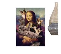 Genérico Decoración de Pared Femenina,Cuadros al Óleo Divertidos con Mujeres - Cuadros de Sala con Mujer Sosteniendo un Gato | para Dormitorio, Hotel, Baño, Lugar de Trabajo, Hogar,