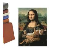 Genérico Decoración de Pared Femenina - Cuadros al Óleo Divertidos con Mujeres - Cuadros de Sala con Mujer Sosteniendo un Gato - para Dormitorio, Hotel, Baño, Lugar de Trabajo, Hogar,