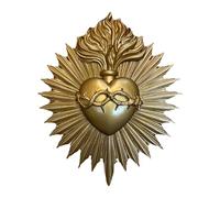 Generico Decoración de pared gótica | Escultura de decoración de pared | Resin Sacred Heart Escultura decorativa para estudio APARTAMENTO Pascua Cafetería navideña Oficina Coleccionistas vintage