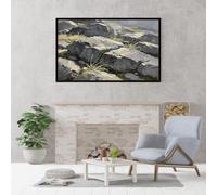 Genérico Decoración De Pared Moderna, Arte Mural Con Textura De Piedra Gris, Pintura Al Óleo 100% Pintada A Mano, Obra De Arte Estética Original Sin Marco Para Sala De Estar Y Dormitorio Paisaje