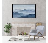 Genérico Decoración De Pared Moderna Con Textura De Montaña Azul Brumosa. Cuadro Al Óleo 100% Pintado A Mano, Obra De Arte Original Sin Marco Para Sala De Estar Y Dormitorio. Paisaje Natural. De