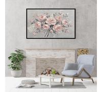 Genérico Decoración De Pared Moderna Con Textura De Rosa Rosa. Pintura Al Óleo 100% Pintada A Mano. Obra De Arte Estética Original Sin Marco Para Sala De Estar, Dormitorio Y Decoración Del Hoga