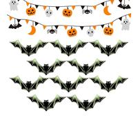 Generico Decoración de Pared murciélagos - Murciélagos Fluorescentes Decoración para Interiores, 10 Piezas Addobbo Aterrador para Halloween Que en la Oscuridad para Pared, Puerta de Entrada y